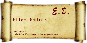 Eiler Dominik névjegykártya
